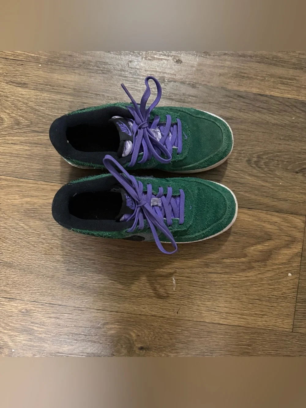 Nike Air Force 1 Low Size 2.5Y in green, gray, black, purple and orange